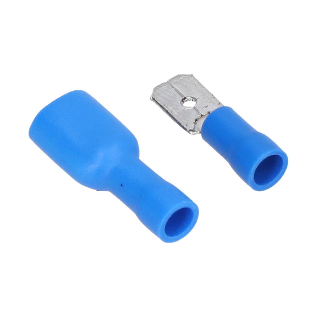 100 шт. плоских соединителей «папа-мама» с изолированной клеммой 16‑14 AWG, набор аксессуаров, синий