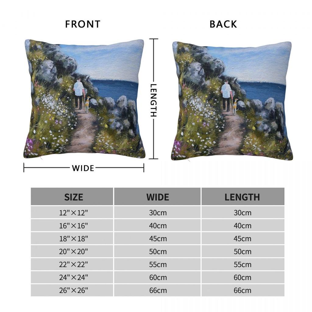 High On The Coastal Path Greyhound Pillowcase Polyester Linen Velvet Creative Zip Decor Sofa Seater Cushion Case
