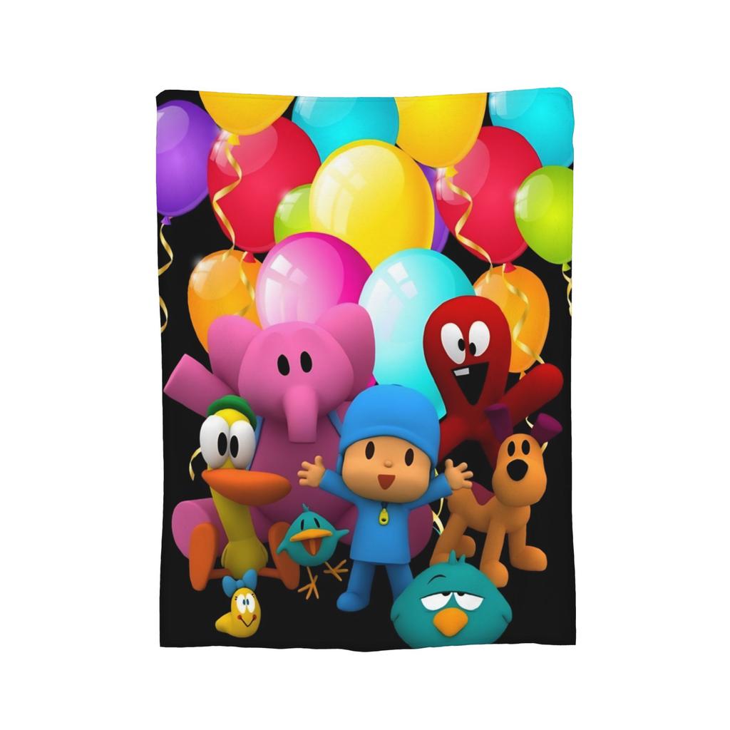 Love Pocoyoed Cartoon Blankets Fleece Spring/Autumn Animation Multi-function Warm Throw Blankets for Bed Couch Bedspread