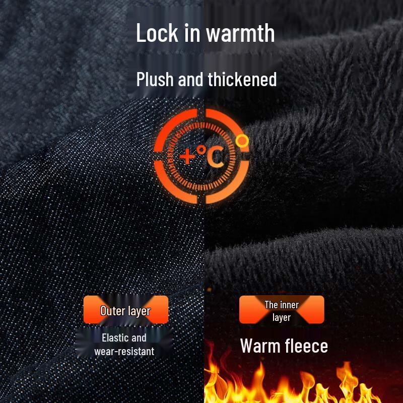 TRIES Мужские джинсы из денима прямого кроя с флисовой подкладкой