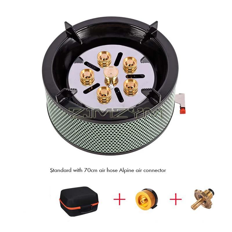3 in 1 8KW Windproof Camp Stove Camping Gas Stove with Fuel Canister Adapter, Piezo Ignition, Carry Case, Stove Burner