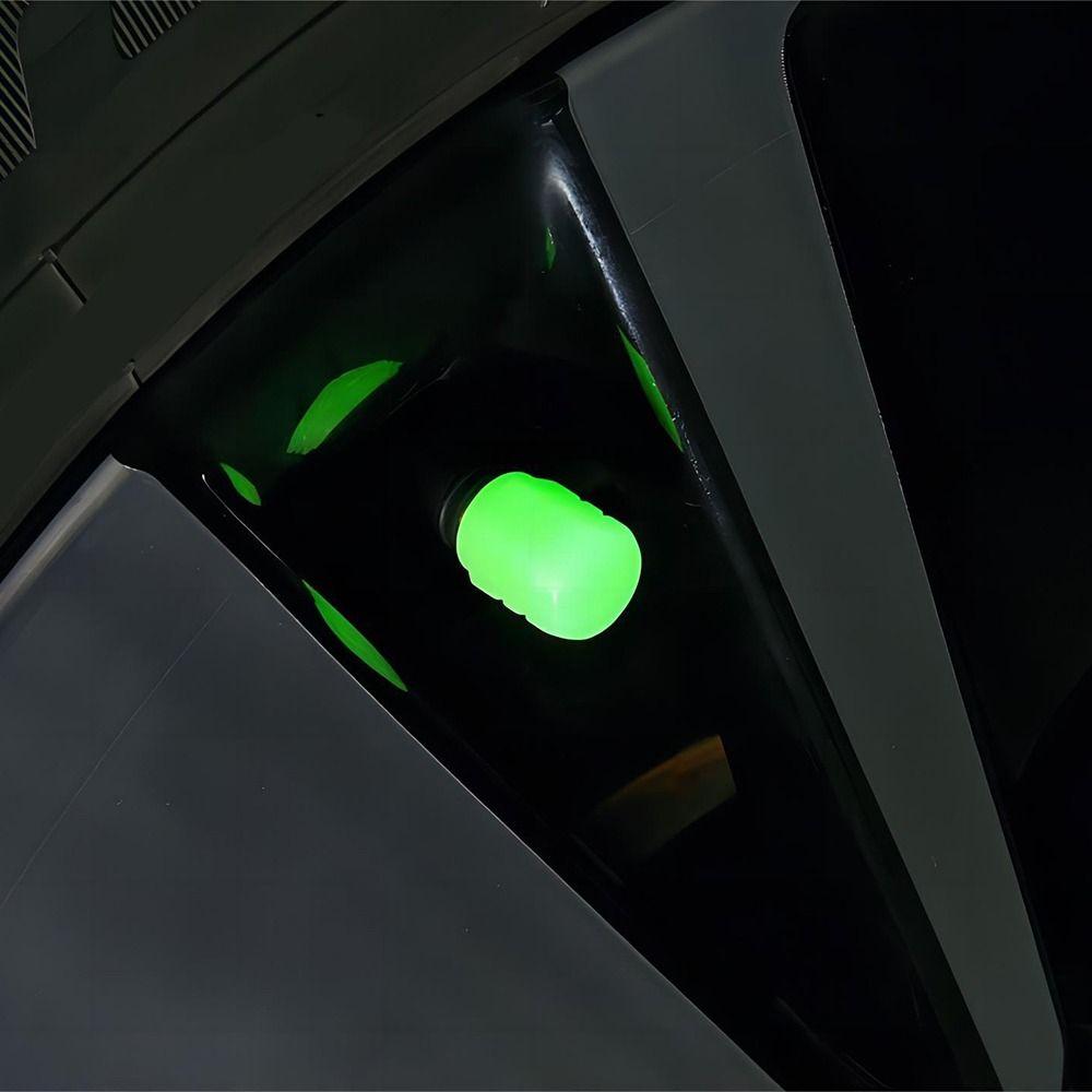 8Pcs Night Glowing Glowing Tire Valve Caps Super Bright Light Valve Core Cover Motorcycle Wheel