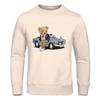 Толстовка с капюшоном Teddy Bear Beside The Car, мужская повседневная теплая флисовая толстовка, подходящая для осени, с капюшоном, модный женский спортивный костюм большого размера