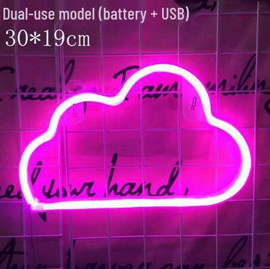 Manufacturer's New LED Neon Light: Lightning Cloud, Planet, Heart, Rainbow – Perfect for Christmas Night Décor.