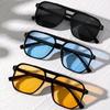 1/2pcs-Vintage Square Sunglasses for Women Men Thick Frame Double Bridges Eyewear Female Chic Polygon Sun Glasses Shades