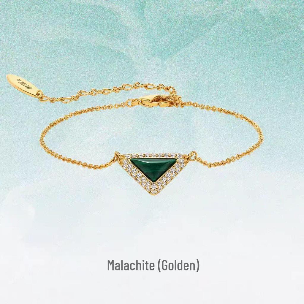 Ожерелье из натурального камня треугольной формы с бриллиантами - Роскошное, изысканное и универсальное колье-цепочка для ключицы для создания высококлассного стиля.