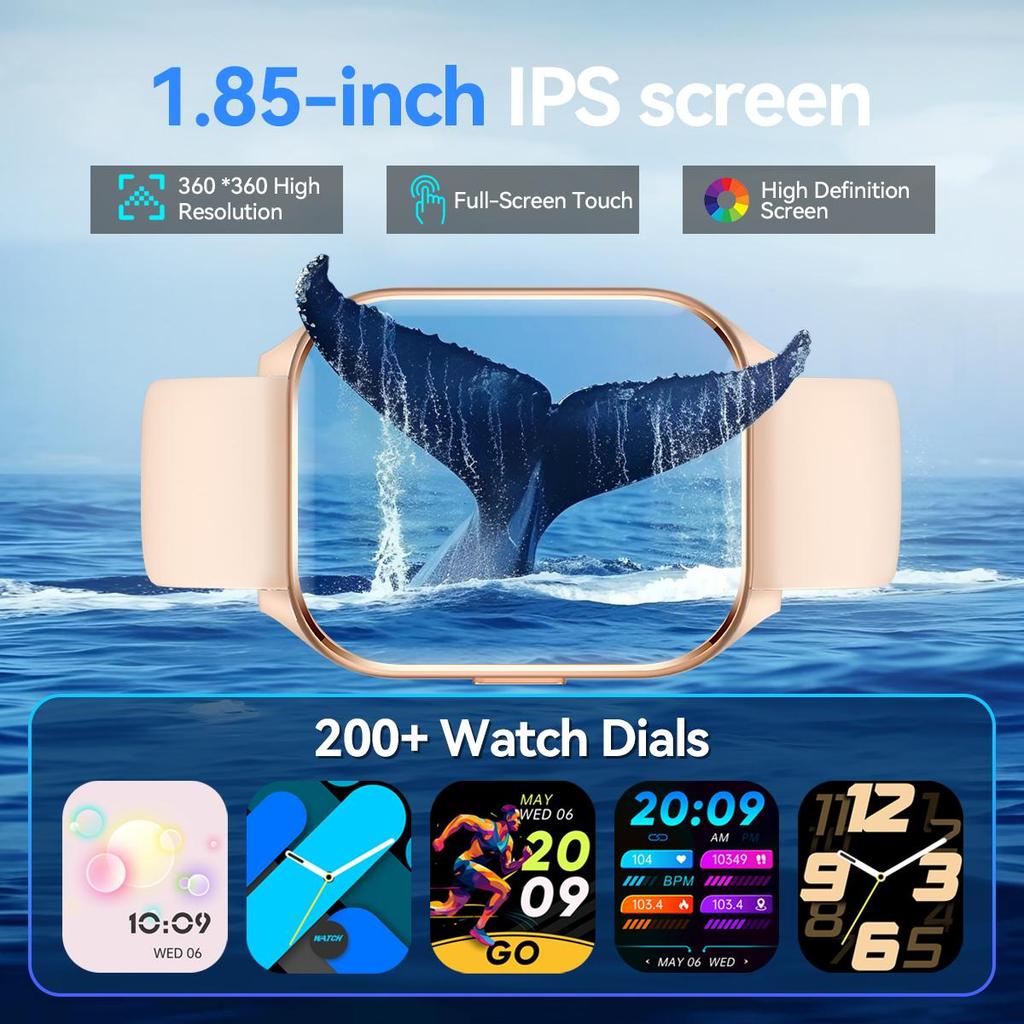 Смарт-часы с Bluetooth для звонков, женские часы с индивидуальным циферблатом, мужские спортивные фитнес-трекеры, умные часы с пульсометром для Android IOS