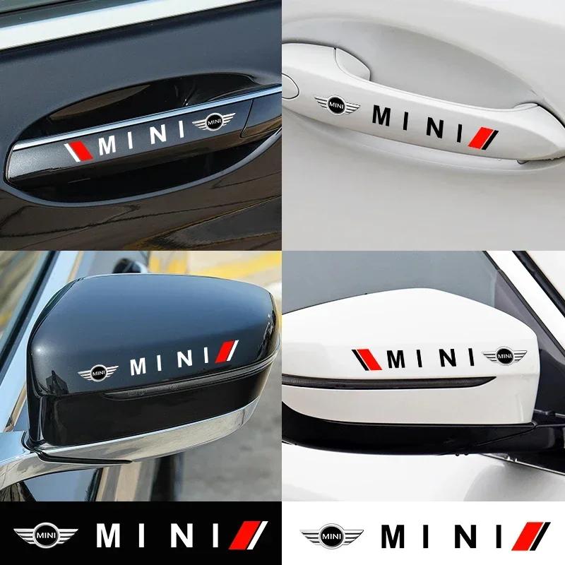 4x Car-Styling Accessories Car Door Handle Stickers Decals Automobiles For MINI Cooper JCW WORKS R55 R56 F55 F56 R57 R58 R59 R60 gqtsu22