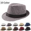 Unisex Hat Men Women Fedora Trilby Wide Brim Straw Cap Summer Beach Sun Hat