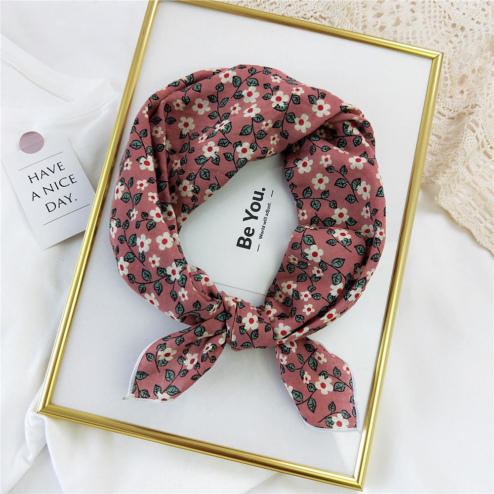 New Cotton & Linen Square Scarf: Women's Spring-Summer Korean Fashion Headscarf