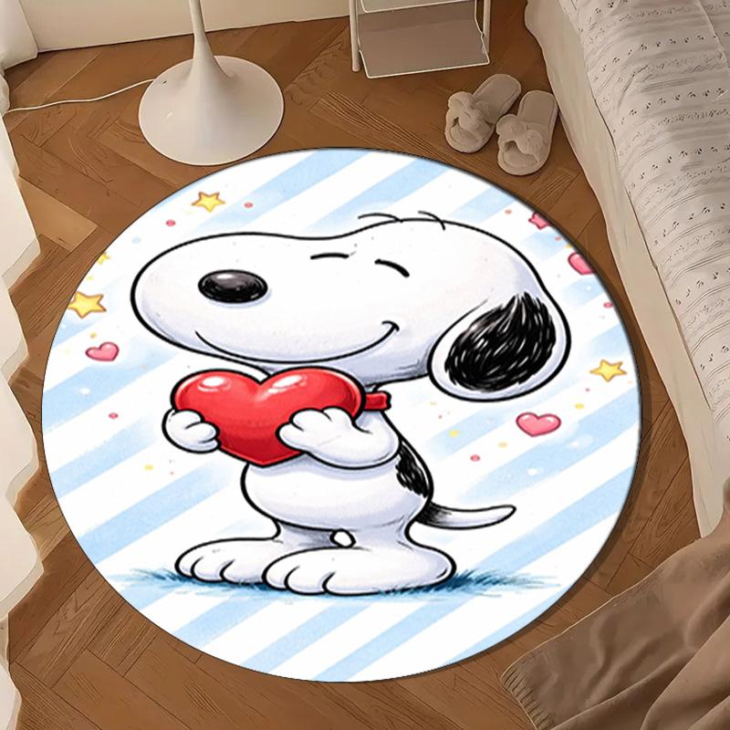 Cute Dog Heartfelt Night Round Rug for Livingroom,Bedroom, Palyroom, Chair Rug, Area rug, Circle Carpet, Large Size Fan Christmas gift