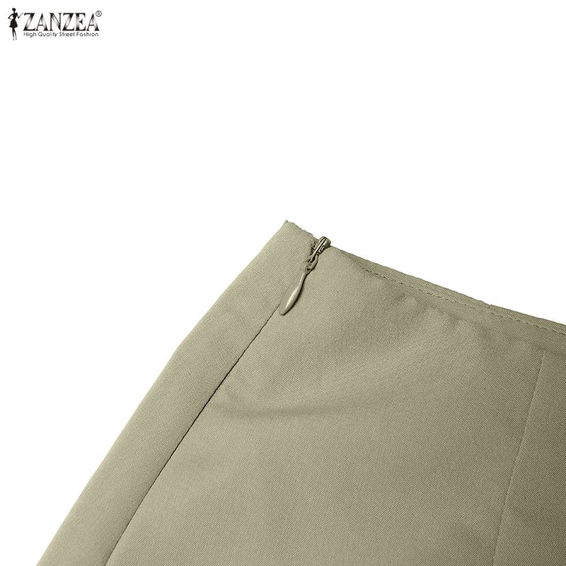 ZANZEA Женские элегантные повседневные миди-юбки однотонной расцветки