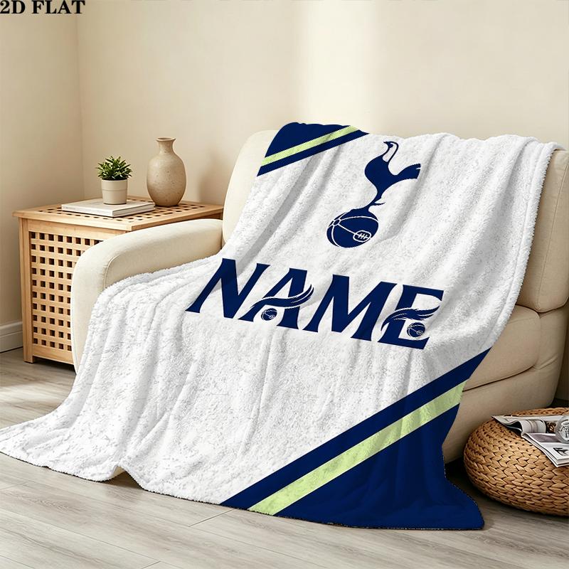 Custom Name,Tottenham Hotspur Printed Flannel Blanket, soft throw for bedroom sofa, washable, Christmas present, great gift.