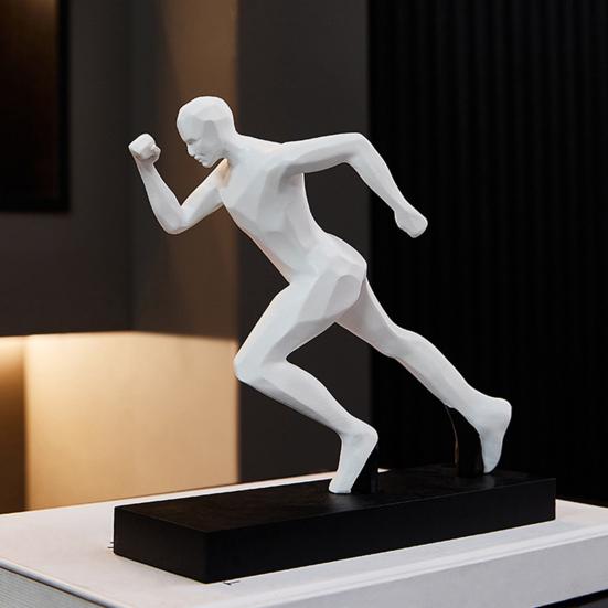 Male Runner Sculpture Abstract Resin Running Figurine Modern Home Decoration for