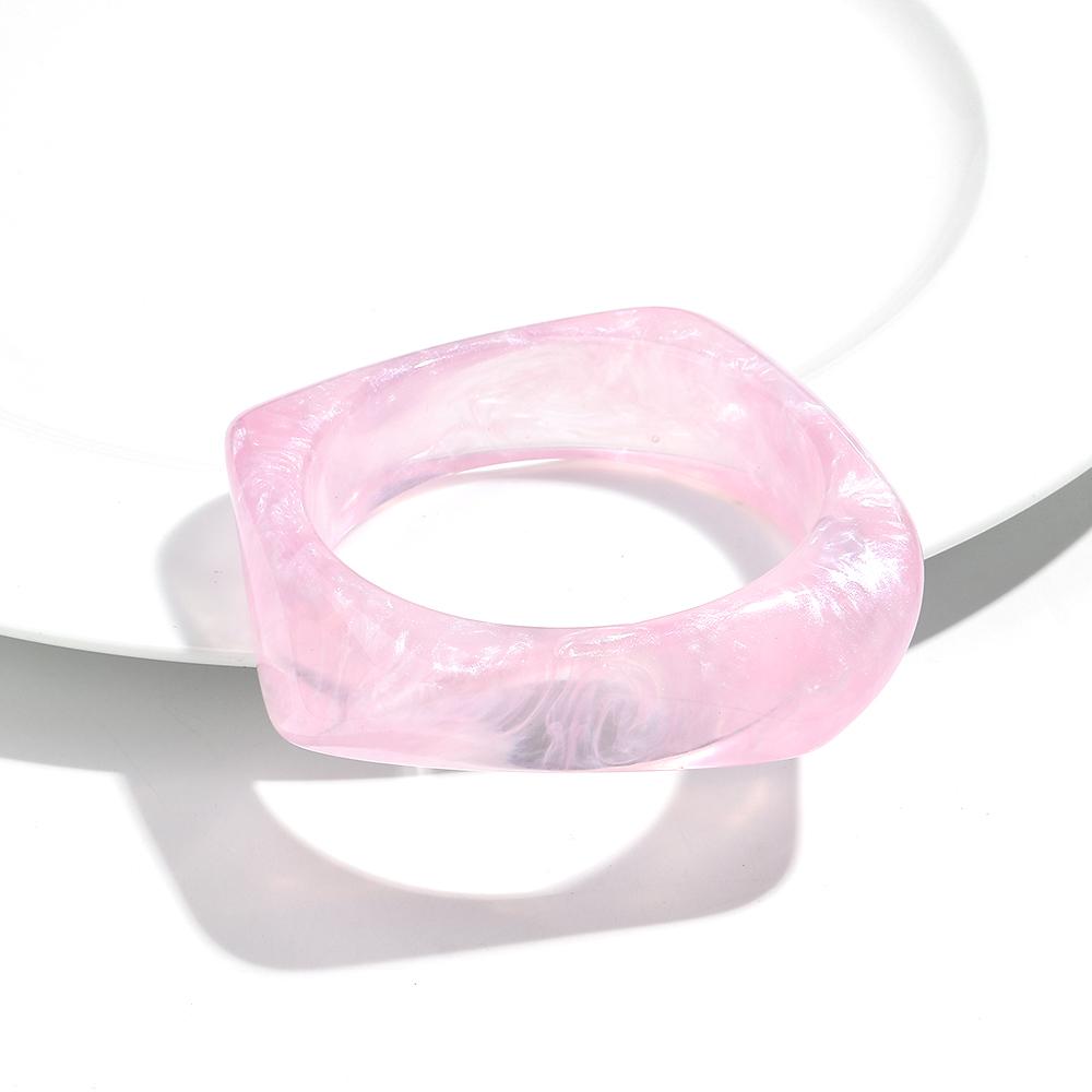 Exaggerated Big Irregular Square Acrylic Bangle for Women Pearlescent Colorful Resin Geometric Cuff Bracelet Trendy Jewelry Gift