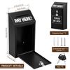 Metal Donation Box with Top Slot and lock-Cash Lock Box Rustproof Wall Mounted Cash Drop Box for Business Home Office Outdoor
