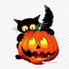 Black Cat Halloween Cartoon Cat Jack O' Lantern Iron On Heat Transfer Printing Vinyl Patches Sticker for Clothes DIY Appliques Washable Patches