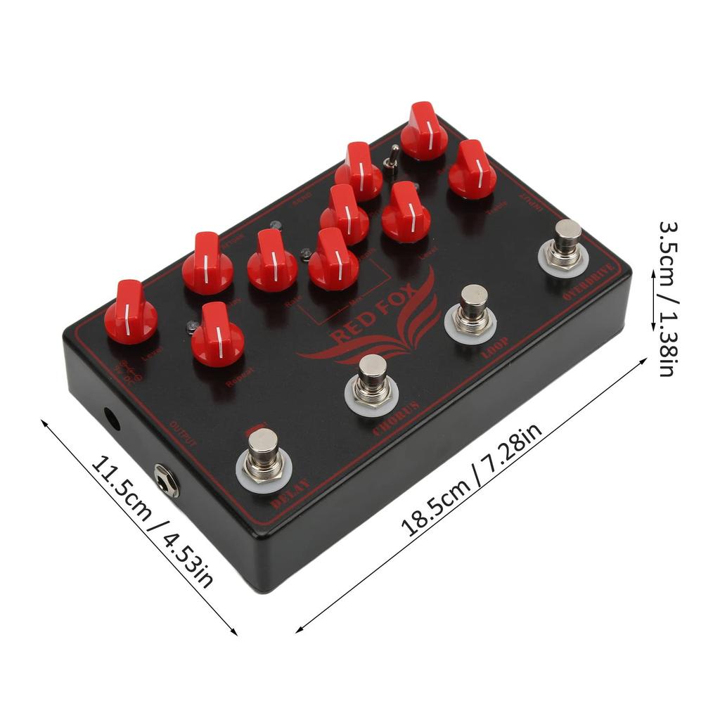 Synthesizer Guitar Pedal Delay Chorus Loop Overdrive Accessory Multi-Effects 4-in-1