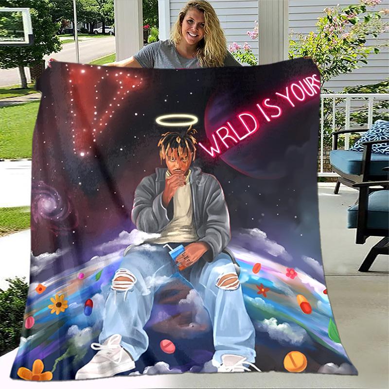 1pc Blanket - Juice WRLD Print Design, Lightweight Blanket for Sofa, Bed- Soft &Warm, Gift for All Seasons