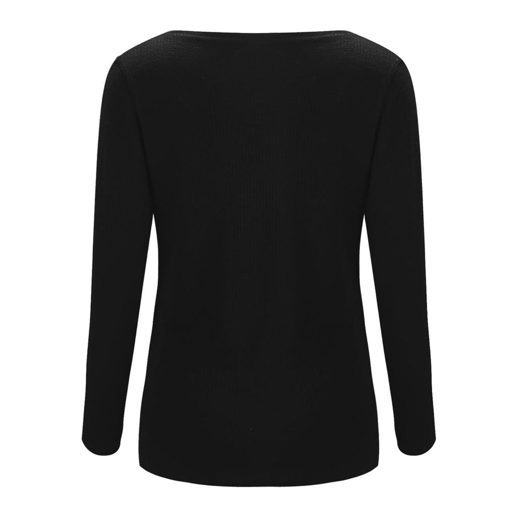 Women's Long Sleeve Tops Casual Shirts Button Down Blouses Basic Ribbed Knit T Shirts