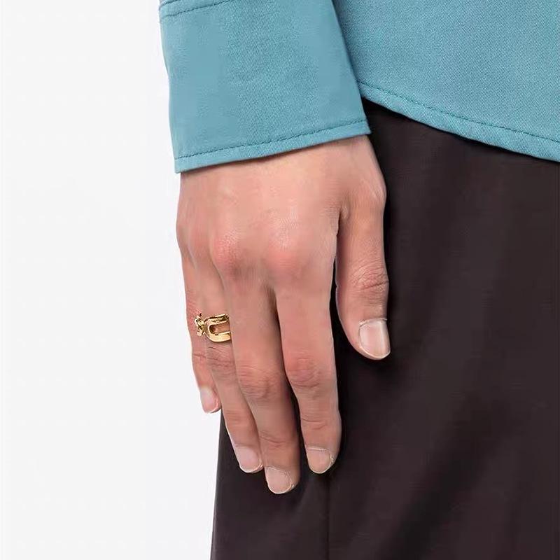 AMBUSH Регулируемое винтажное кольцо-булавка унисекс на указательный палец - Оригинальный дизайн
