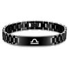 Stainless Steel Geometric Zodiac Bracelet Men Laser-Etched 10mm Wide Adjustable Cuff Bangle Jewelry