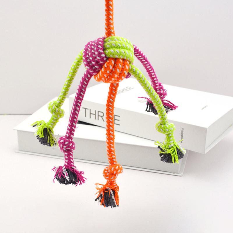 Хлопковая жевательная игрушка для питомцев, собак, щенков, прочная плетеная кость, узел из веревки 27 см, инструмент для чистки зубов, товары для питомцев