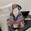 Large-capacity Fringed Casual Bag Versatile Canvas Single-shoulder Crossbody Bag Tote Bag