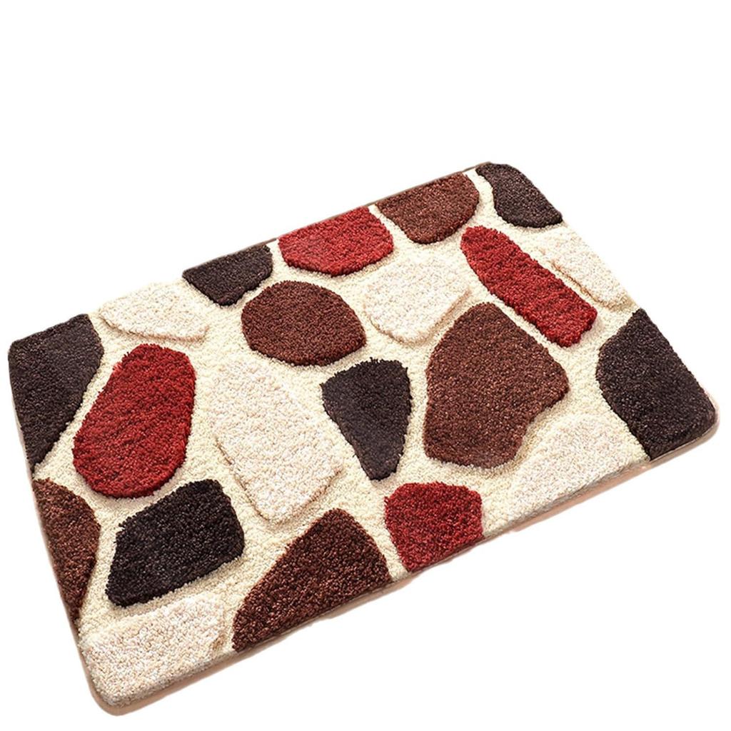 Pebble Pattern Soft Bath Mat Non Slip Bathroom Rug Plush Area Carpet for Bedroom Living Room Kitchen Entryway