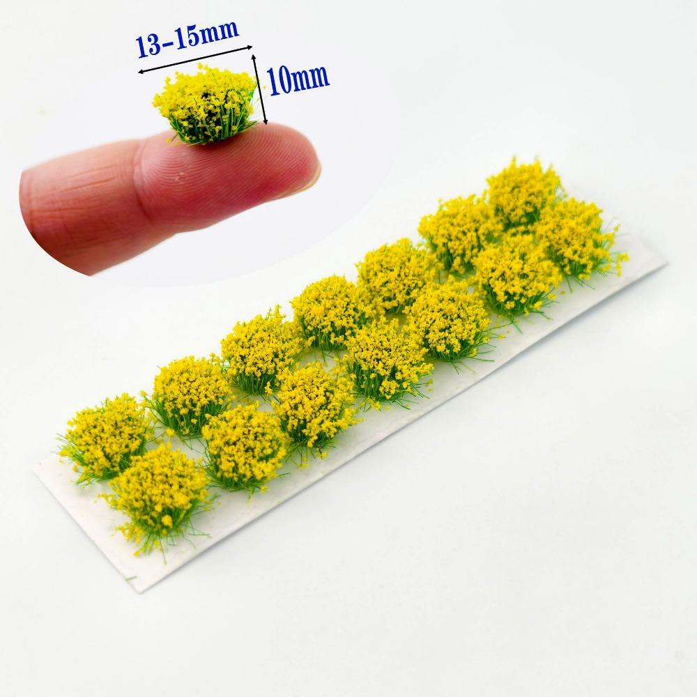 14pcs/set 13~15mm*10mm DIY Miniature Garden Decor Multicolors Landscape Wargame Grass Tufts