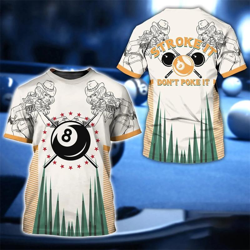 Модная футболка с принтом «Бильярд» 3D для мужчин, футболки для фитнеса и спортзала, женская одежда, уличная одежда, мешковатые футболки унисекс, топы