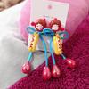 925 Silver Strawberry Bear Jelly Resin Cartoon Earrings for Women