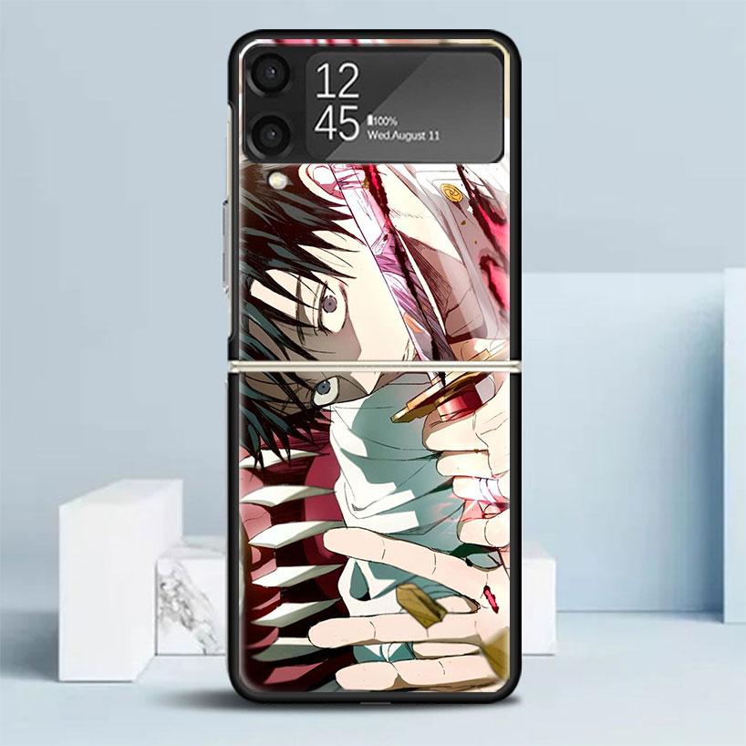 Kaisen J-Jujutsu Юта Оккоцу Чехол для телефона Samsung Galaxy Z Flip7 Flip6 5G Flip5 Flip4 Flip3 ZFlip 7 6 3 4 5 Ударопрочный Задняя сторона C