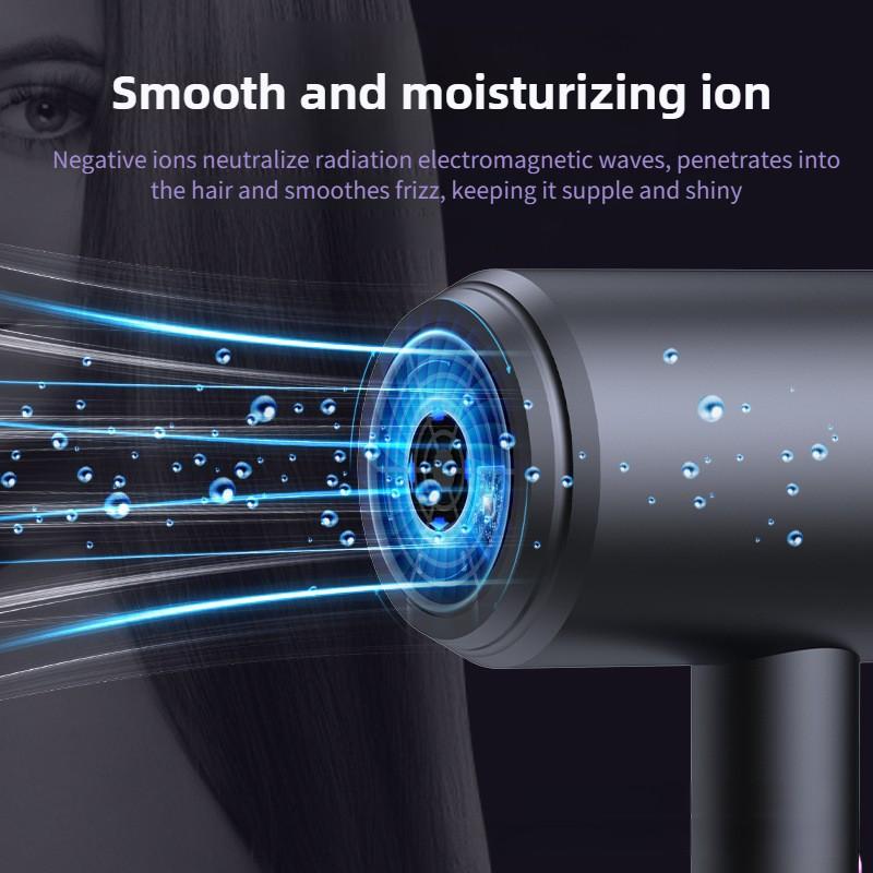 Высокомощный электрический фен для волос, профессиональный фен для парикмахерских, фен с отрицательными ионами, бесшумный фен для холодного и горячего воздуха для волос