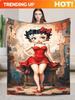 Персонализированный плед Betty Merch Boop Мягкий и Удобный Теплый Шерстяной Плед Для Фанатов Подходит Для Комнаты Дивана Кровати Автомобиля Поездки Кемпинга Дивана