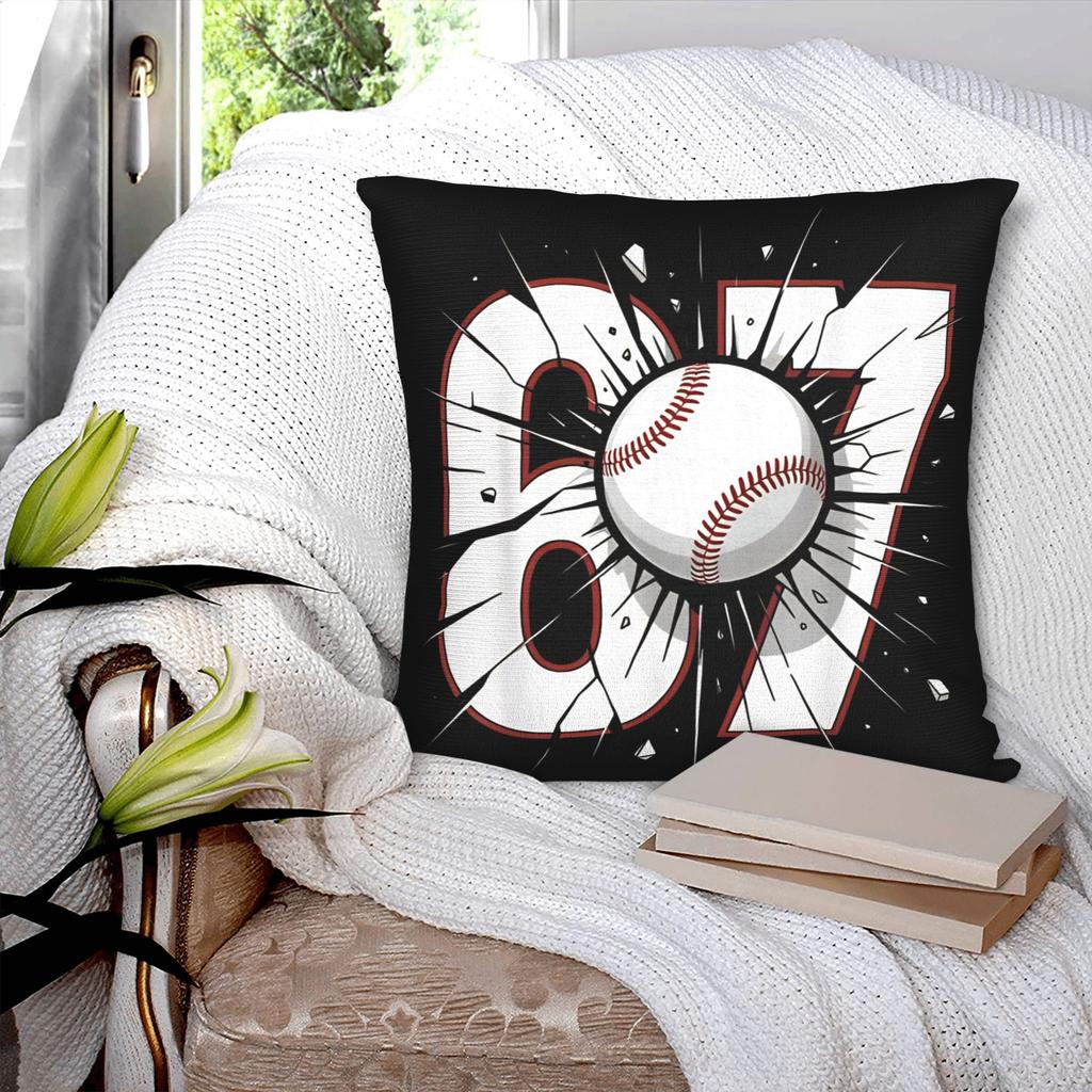 Trendy Home 67 Six Seven 6-7 Funny Meme Italian Brainrot Decoration Pillowcase Accessories Pillow Covers Zipper Multi Size