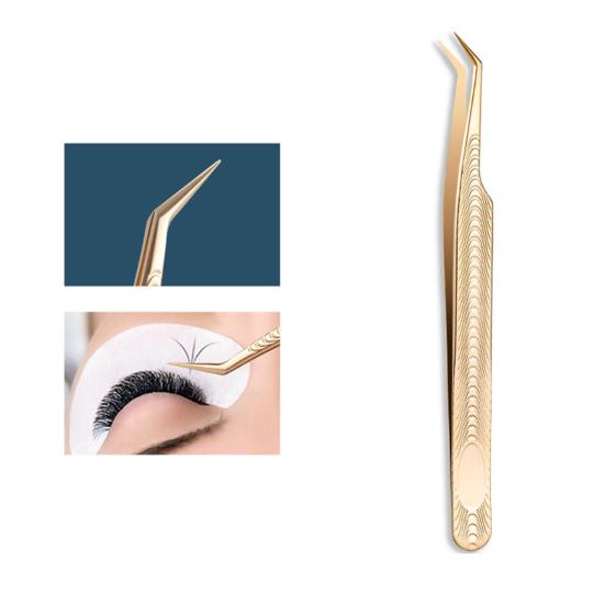 5 шт. пинцетов для наращивания ресниц из нержавеющей стали, точные прямые пинцеты с резным кончиком из волокна, профессиональные пинцеты для ресниц