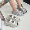 Kids Breathable Mesh Sandals With Bow Detail Closed-Toe Slip-On Shoes Girls Boys Outdoor Activity
