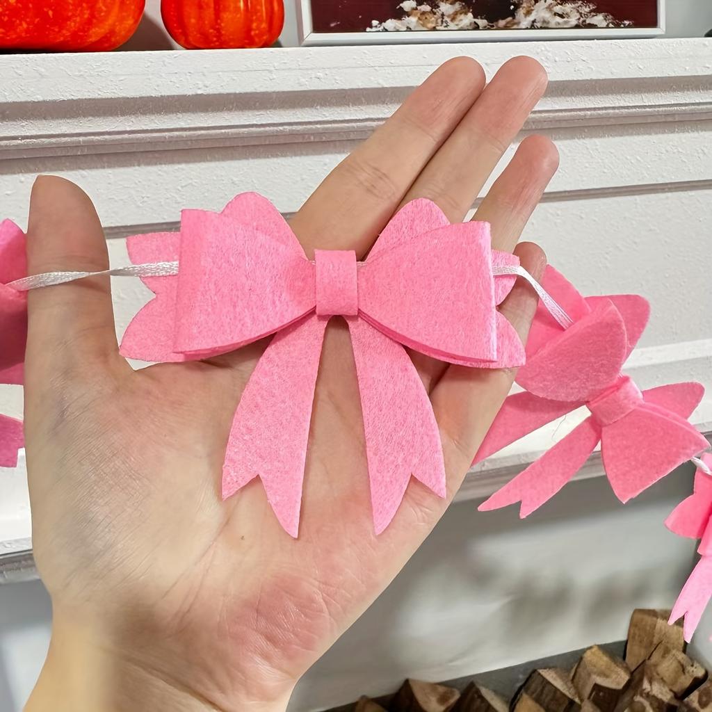 Потрясающий 3D розовый набор гирлянд с бантами для украшения на Рождество, свадьбу и день рождения