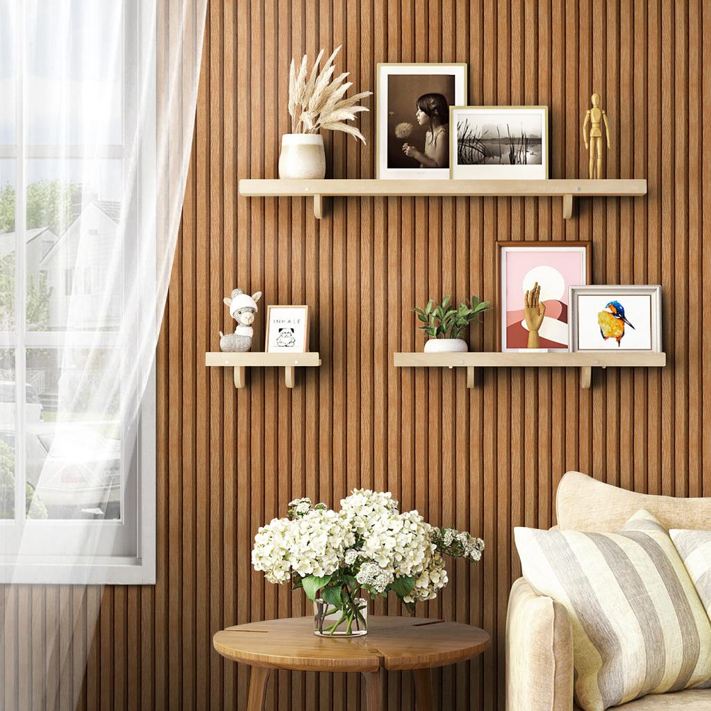 Imitation Wood Grain Wall Grille PVC Self-adhesive Waterproof And Moisture-proof Wall Stickers TV Background High-end Wallpaper