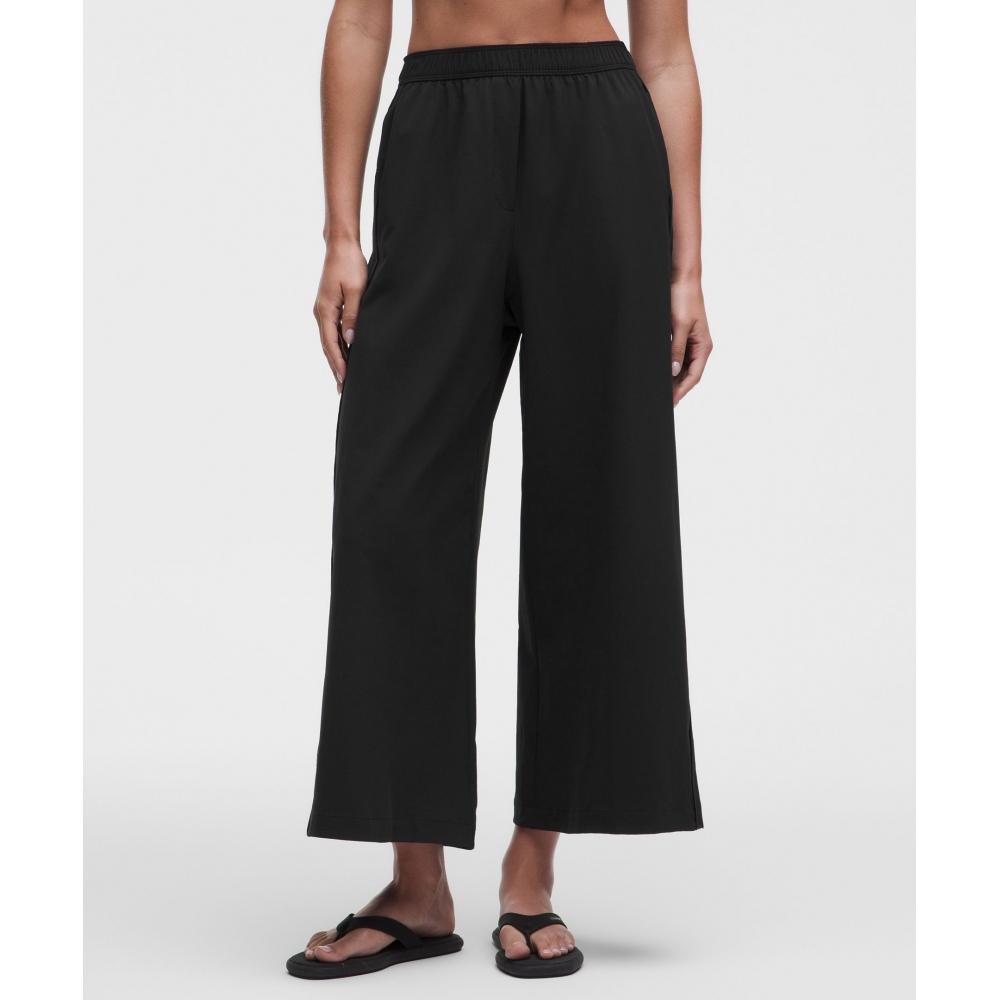 Lululemon Эластичные тканые брюки-кюлоты с высокой талией и широкими штанинами Чёрные