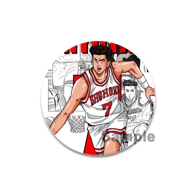 32/44/58 мм Slam Dunk Аниме Эмаль Значок для Рюкзака Одежда Sakuragi Hanamichi Rukawa Kaede Значки Мультяшные Броши Модные Аксессуары