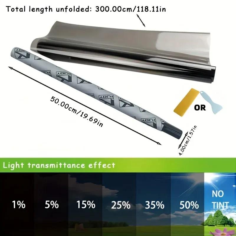 3Mx50CM VLT Black Car & Home Window Tint Film - UV & Solar Protector, Pearl Cotton Stick