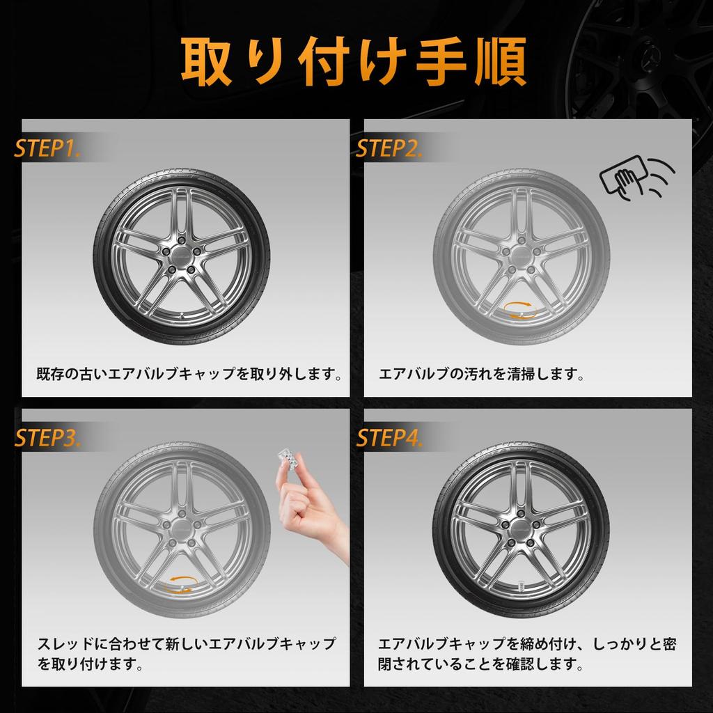 Sondsilen Колпачки клапанов для шин автомобиля и мотоцикла, 4 шт., серебристый алюминий