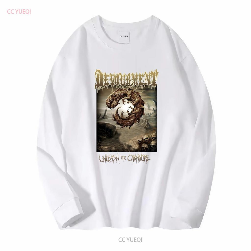 Devourment Unleash The Carnivore Футболка Черная Мужская S до 3XL PM904 винтажная Стиранная мужская Дышащая Универсальная Мягкая Унисекс Повседневная