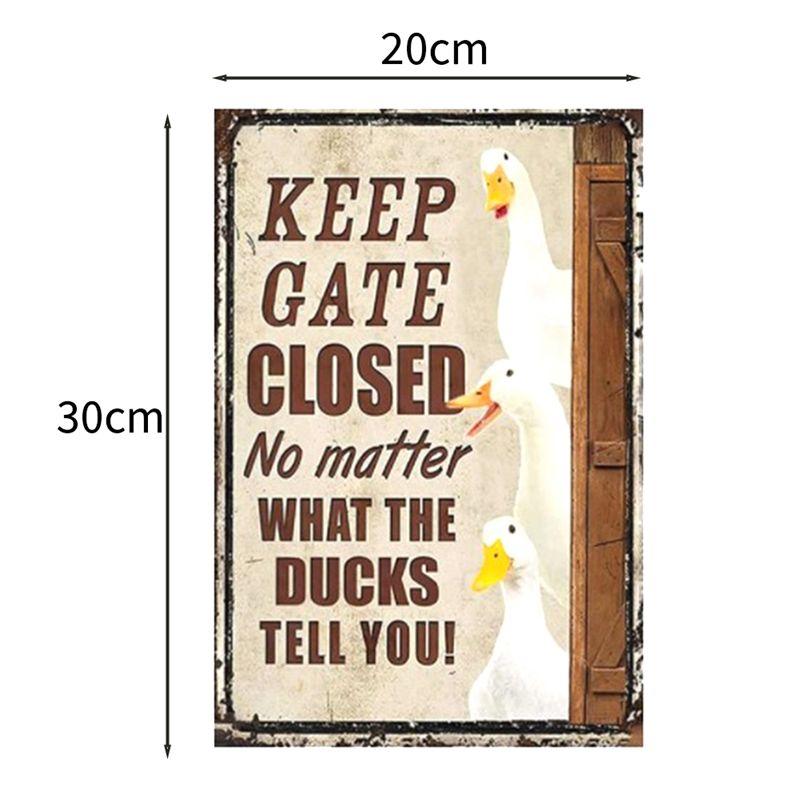 AEE2-Duck Metal Sign Aluminum Vintage Duck Wall Decor For Home Bedroom Bar Restaurant Cafe Club 30X20cm Durable High Guality