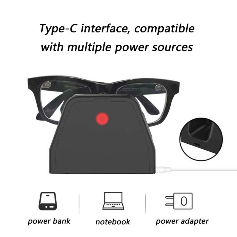 Multiple Device Charging Base for Ray Smartests Glasses Eyewears ABS Construction Toolless Setups