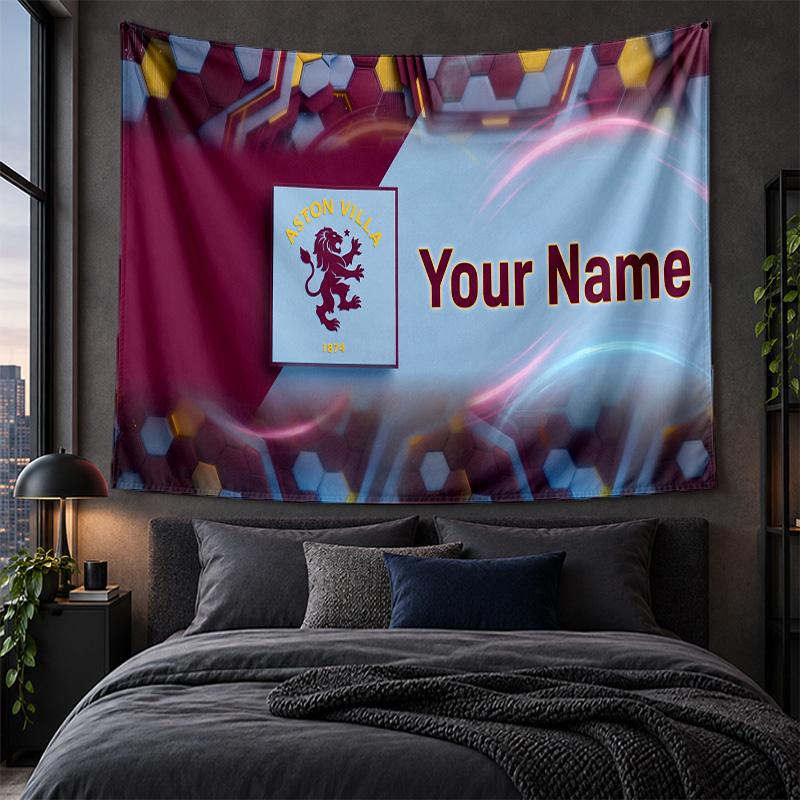 Personalized Tapestry Wall Hanging Aston Villa Pattern Art Background Cloth