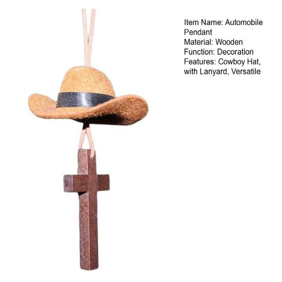 Ковбойская шляпа Подвеска-шарм для автомобиля Кантри Автомобильный подвесной декор Подвеска на зеркало заднего вида Универсальный аксессуар для интерьера автомобиля