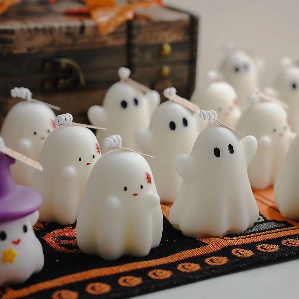 Halloween Ghost Scented Candle Scented Atmosphere Cute Niche Handmade Fragrance Modeling Wax Prop Ornament Aromatherapy Candles